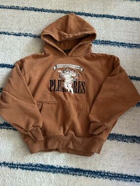 Pleasures Brown Graphic Crewneck Hoodie